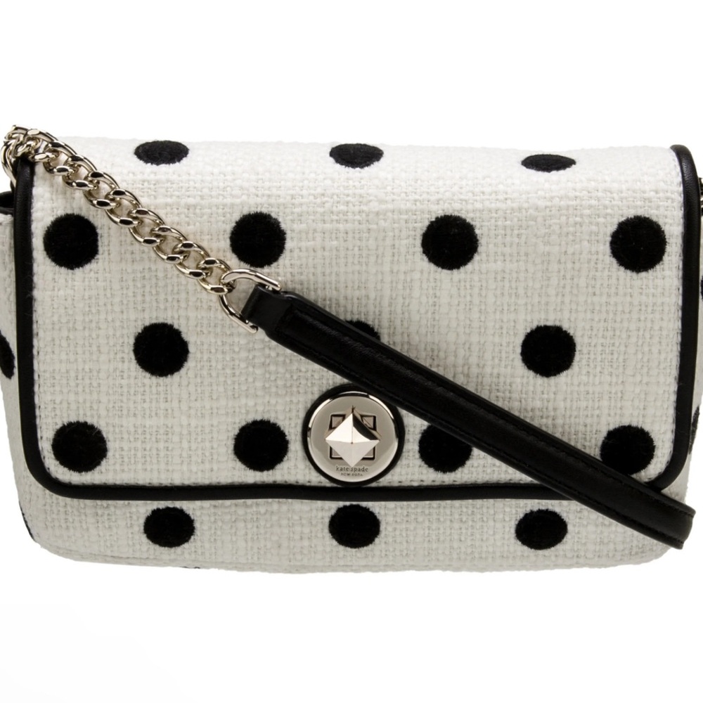 NWOT Kate Spade Natalia Polka Dot Embroidered Cream Multi Crossbody